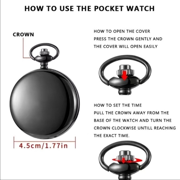 Pocket Watch Bronze Plant Leaf Long Chain Quartz Analog Retro with Gift Pouch - Picture 7 of 13